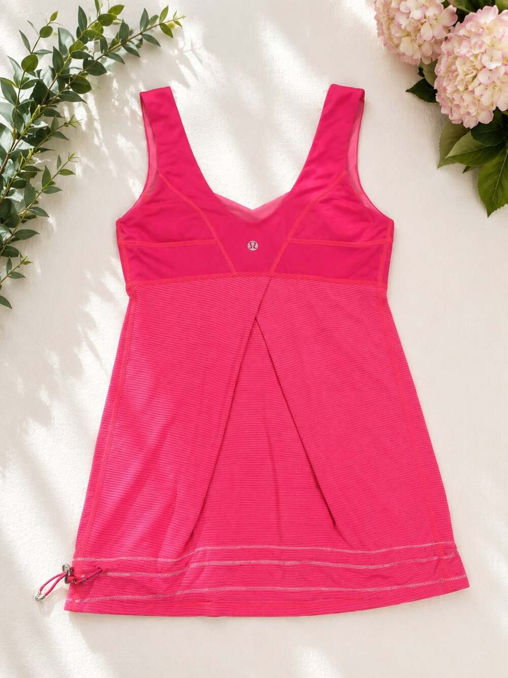 Lululemon Run: Tame Me Tank Top Pink Cinch Waist